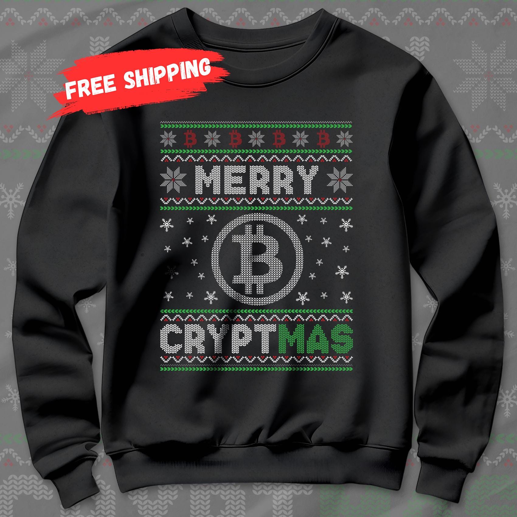 Ugly Christmas Sweater Die Hard Bitcoin BUY THE DIP - Ugly Christmas  Sweater Crypto Thug Life Christmas Pullover