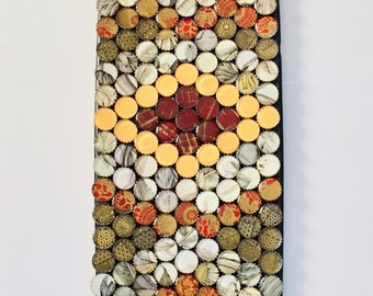 Recycled Bottle Cap Skateboard Wall Art: "Grind" One-of-a-Kind