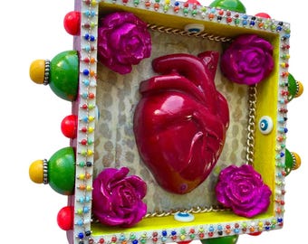 Heart Shrine, Mexican Heart- Heart Song- "Over the Hills and Far Away"