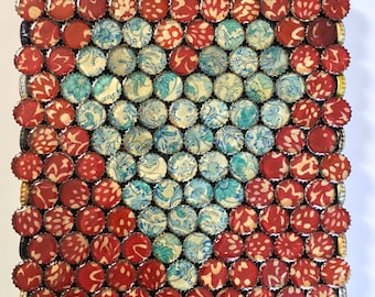 Blue Heart, Bottle Cap Heart, Love Art
