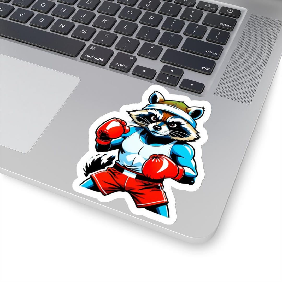 Angry Raccoon Raccoon Boxer 6 Kiss-cut Animal Sticker - Etsy