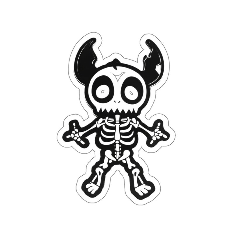 Cute Animal Skeleton Stickers Kiss-cut, Spooky Halloween Vibes Adorable ...