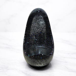 Black Crescent Moon LED Tea Light Candle Holder, Gothic Gifts, Witchy Gifts, Dark Home Decor, Halloween Shelf Decor, New Age Celestial Decor image 4