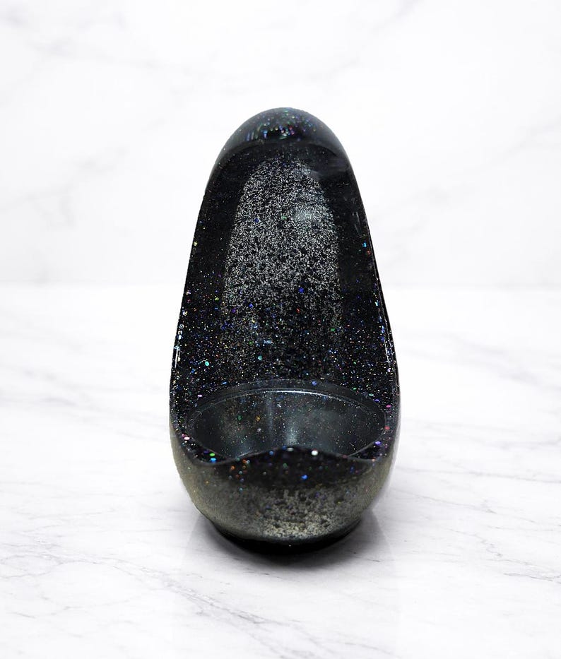 Black Crescent Moon LED Tea Light Candle Holder, Gothic Gifts, Witchy Gifts, Dark Home Decor, Halloween Shelf Decor, New Age Celestial Decor image 4