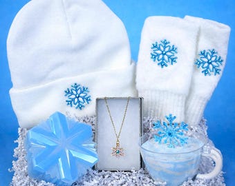 Hand Crafted Winter Tween Girl Gift Box, Christmas Gifts For Kids, Preteen Girl Snowflake Gift Set, Holiday Gift For Niece or Daughter