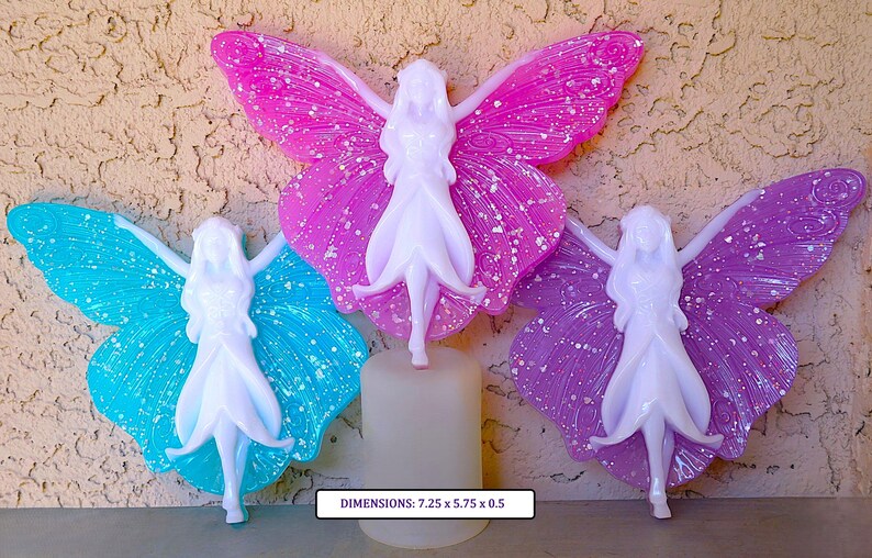 Handmade Resin Fairy Home Decor, Fantasy Wall Decor, Baby Girl Nursery Decor, Room Decor, Kids Wall Art, Wall Hanging Fairy, Entryway Decor image 3