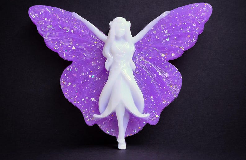 Handmade Resin Fairy Home Decor, Fantasy Wall Decor, Baby Girl Nursery Decor, Room Decor, Kids Wall Art, Wall Hanging Fairy, Entryway Decor image 7