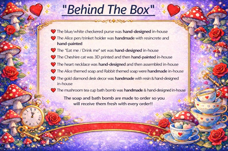 Alice In Wonderland Girls Gift Box, Birthday Gift Box, Kids Gifts, Christmas Gifts For Kids, Custom Girl Gifts, Unique Kid Gift, Tween Gifts image 3