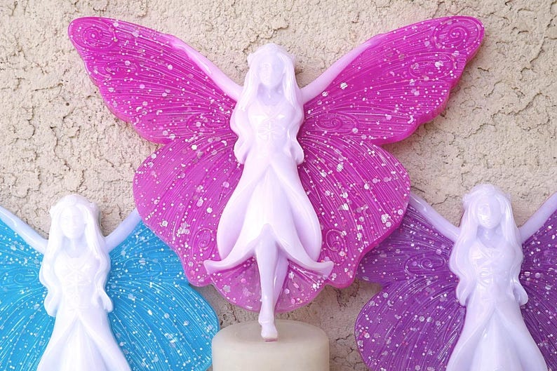 Handmade Resin Fairy Home Decor, Fantasy Wall Decor, Baby Girl Nursery Decor, Room Decor, Kids Wall Art, Wall Hanging Fairy, Entryway Decor image 2