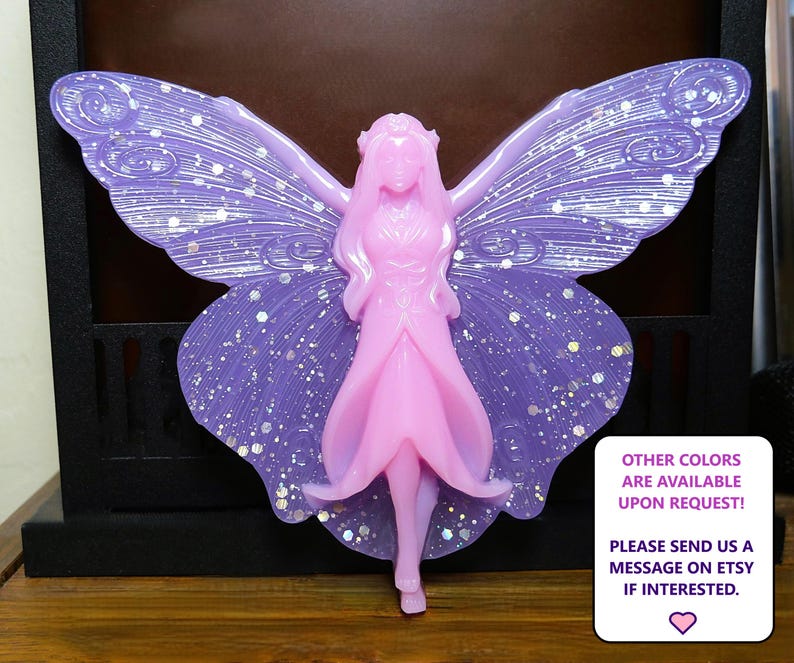 Handmade Resin Fairy Wall Decor, Kids Room Wall Art, Fairy Nursery Wall Decor, Room Decor Aesthetic, Fairy Home Decor, Fantasy Decor image 3