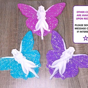 Handmade Resin Fairy Home Decor, Fantasy Wall Decor, Baby Girl Nursery Decor, Room Decor, Kids Wall Art, Wall Hanging Fairy, Entryway Decor image 4