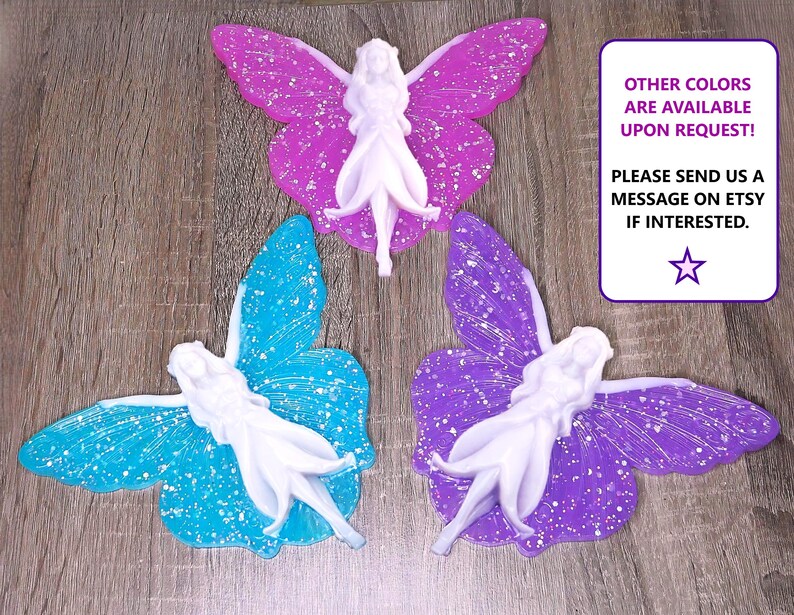 Handmade Resin Fairy Home Decor, Fantasy Wall Decor, Baby Girl Nursery Decor, Room Decor, Kids Wall Art, Wall Hanging Fairy, Entryway Decor image 4