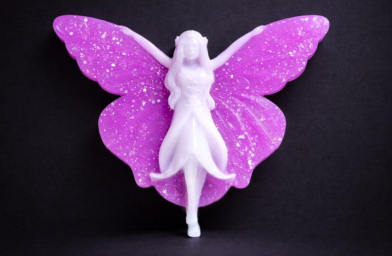 Handmade Resin Fairy Home Decor, Fantasy Wall Decor, Baby Girl Nursery Decor, Room Decor, Kids Wall Art, Wall Hanging Fairy, Entryway Decor image 6