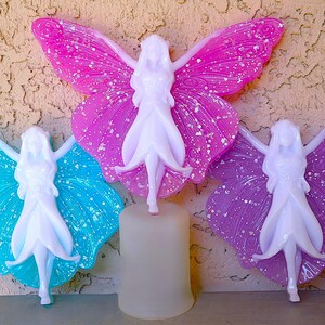 Handmade Resin Fairy Home Decor, Fantasy Wall Decor, Baby Girl Nursery Decor, Room Decor, Kids Wall Art, Wall Hanging Fairy, Entryway Decor image 1