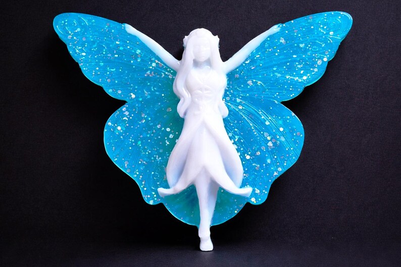 Handmade Resin Fairy Home Decor, Fantasy Wall Decor, Baby Girl Nursery Decor, Room Decor, Kids Wall Art, Wall Hanging Fairy, Entryway Decor image 5