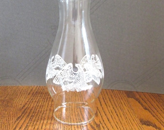 Vintage Eagle 8 1/2"Tall X 2 7/8" Fitter "Pie Crust" Glass Hurricane Chimney Shades