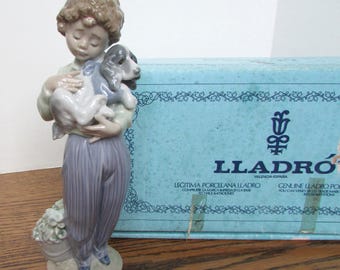 Lladro Nao Daisa Porcelain Dog Figurine, Playing Puppy Ornament