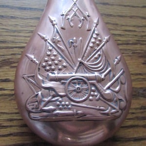 Antique Copper and Brass Powder Flask Sharp