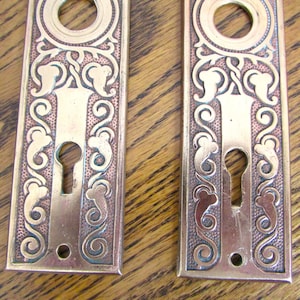 Antique Chili Pepper Door Knob Backplates Bronze