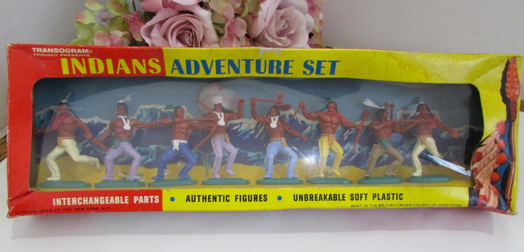 Vintage Transogram 8 Indians Adventure Set in Original Box - Etsy