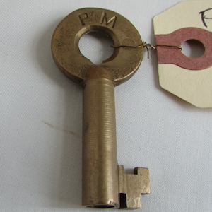 Vintage Brass Pere Marquette Railroad Key