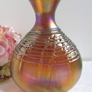 Vintage Hand Made Nick Del Matto Amber Honey Vase