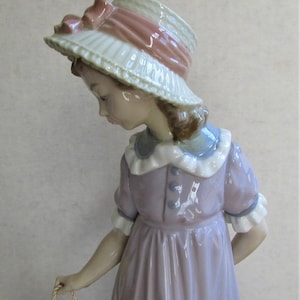 Vintage Lladro Girl with Toy Wagon Figurine