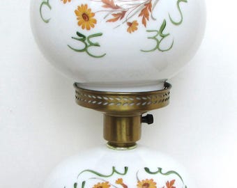 Vintage Antique Gone With The Wind Floral Hurricane Lamp