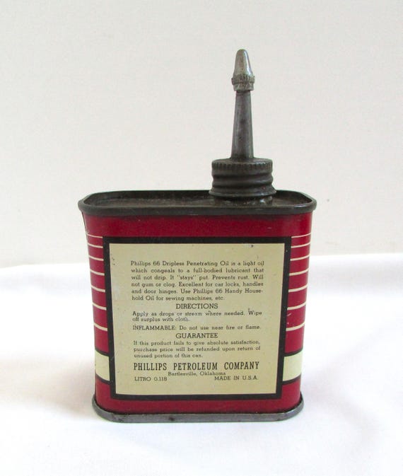 Vintage Phillips 66 Dripless Penetrating Oil Tin Can, 4oz - Etsy