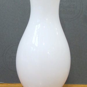 Vintage Glossy White Glass Hurricane Oil Lamp Shade 9 5/8&quot; tall x 3 7/16&quot; Fitter