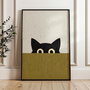 Cat Wall Art, Cat Print, Black Cat Poster, Cat Art Print, Funny Cat Poster