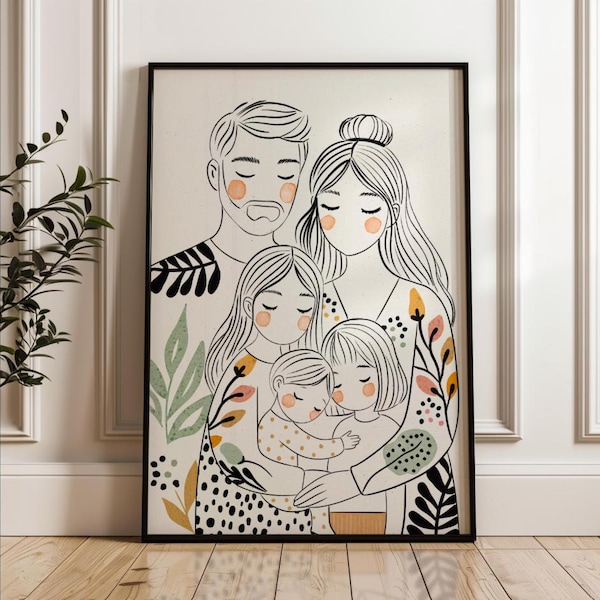 Personalized Family Portrait: Custom Illustration