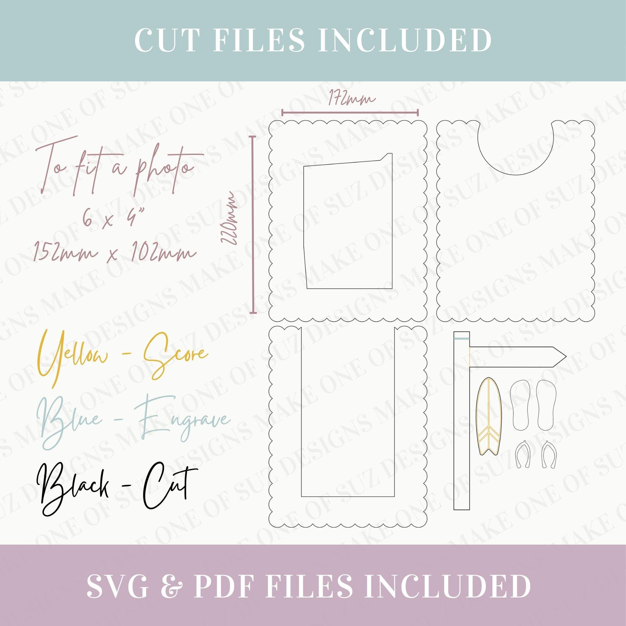 SVG Laser File Scalloped Summer Photo Frame | Laser Cut File Picture ...