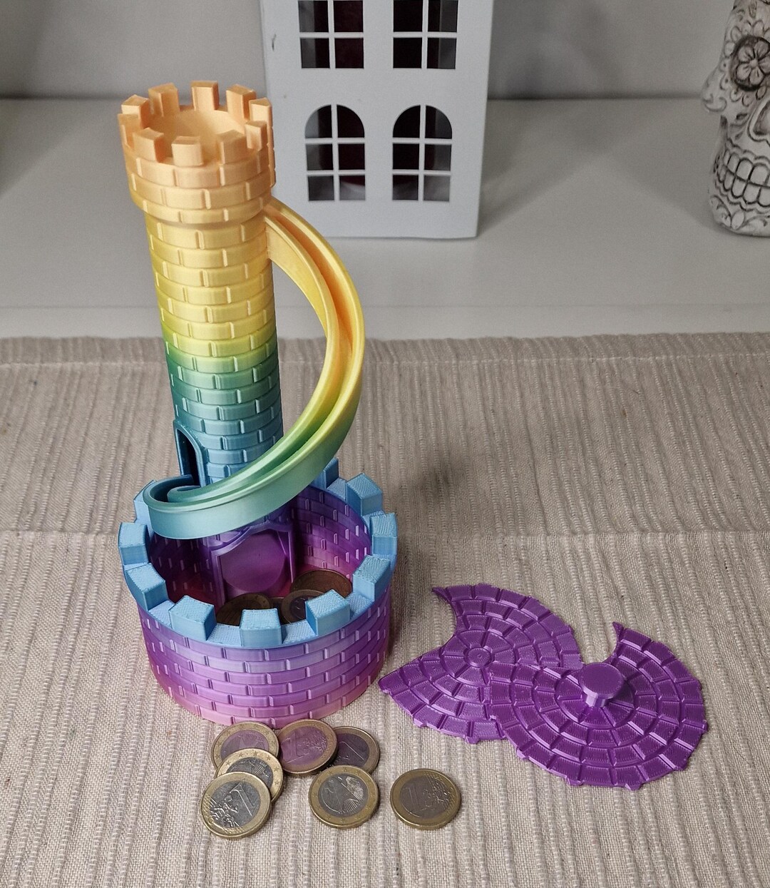 Coin Tower, Coin Fountain, Slide Tower, Saving, 3D Printing, Decoration ...