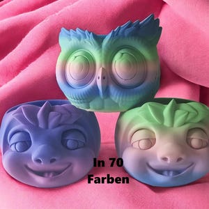 Portapenne, stampa 3D, decorazione, regalo, volto di animale, pittura a diamante, scrivania, contenitore