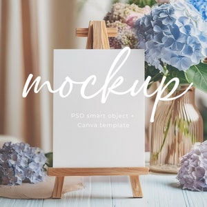 Elegant Wedding Sign Mockup - PSD & Canva Ready to Use Table Sign Mockup, Wedding Sign Mockup, Welcome Sign Mockup, Easel Mockup