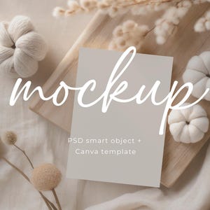 Elegante Kinder Karte Mockup Geburtstagseinladung Babyparty Mockup PSD Smart Objekt & Canva Minimalist Karte Mock-Up