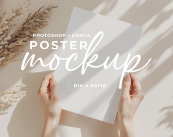 A4 Poster Mockup for Printable Planner Calendar Worksheet Kids Colouring Page Mock-up PSD Smart Object Print Person Holding Poster