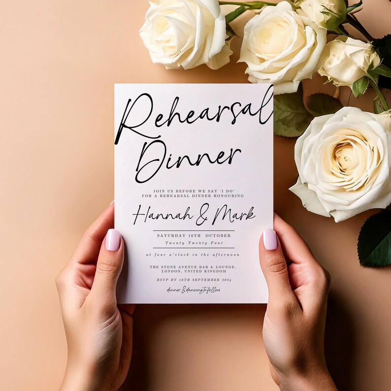 White Rose Invitation Mockup: Elegant Hands, PSD & Canva (digital ...