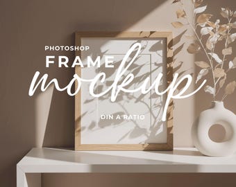 DIN A Ratio Frame Mockup PSD Minimalist Poster Mockup Smart Object Vertical Print Mockup Digital Download