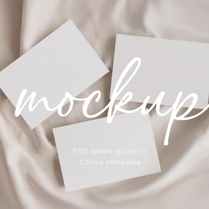 Mockup babyshower advieskaarten babyshower uitnodiging mock-up minimalistische landschapsmockup set eenvoudig modern kaartmodel