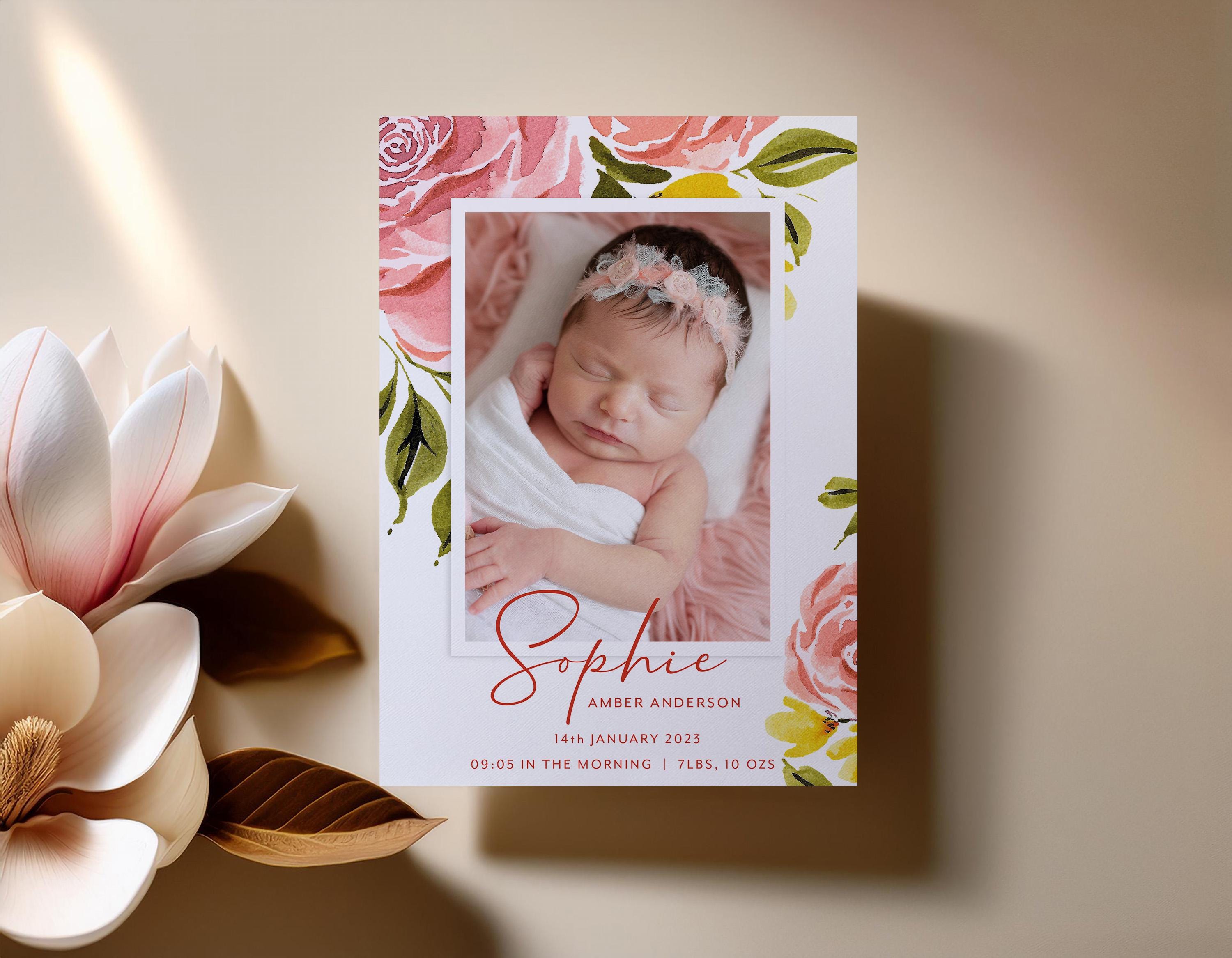 Magnolia Baby Shower Invitation Mockup: 5x7 Card Template (PSD, Canva) -  Etsy Israel, image size:3000x2333