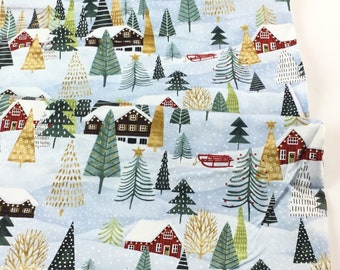 Pine Trees Christmas Village Studio E Quilt Fabric by the 1//2yd