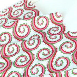 LARGE CURLY SWIRL Santa Fabric ~ Michael Miller Christmas Fabric