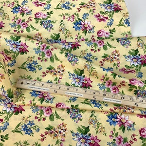 31"by44" Remnant Left  ~ Tossed Flowers Sunshine Color , 100% Quilting Cotton Fabric ~Flowerhouse Serene by Debbie Beaves, Robert Kaufman