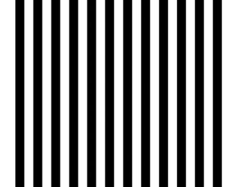 Tent Stripe Paper Black/White Fabric ~ Linework Collection by Tula Pink for Free Spirit, 100% Quilting Cotton