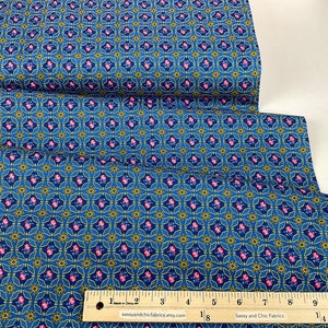 Foulard Blue 100% Cotton Fabric ~ Think Like a Queen Collection from Sykel Enterprises Fabrics