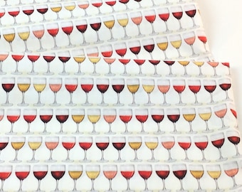 Wine Glasses Fabric from Uncork and Unwind Collection by Mary Lake - Thompson for Robert Kaufman Fabrics, 100% Cotton