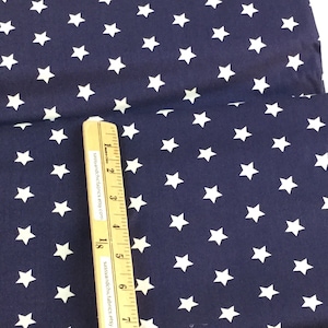 White Stars Fabric  from Dear Stella, Americana, Patriotic 100%Quilting Cotton Fabric