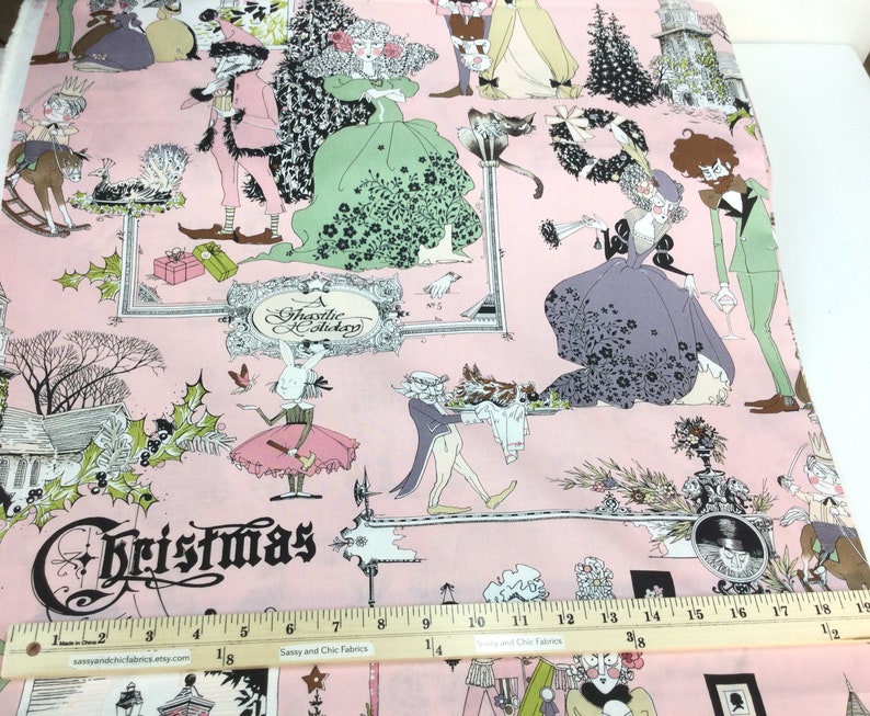 A Ghastlie Christmas Bone /Dove /Blush / Sage Fabric A Ghastlie Getaway Collection by Alexander Henry Fabrics,100% Quilting Cotton image 8